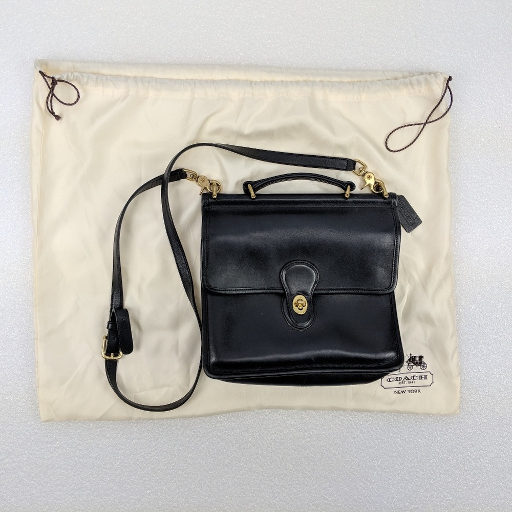COACH Vintage Willis Black Leather Crossbody Bag